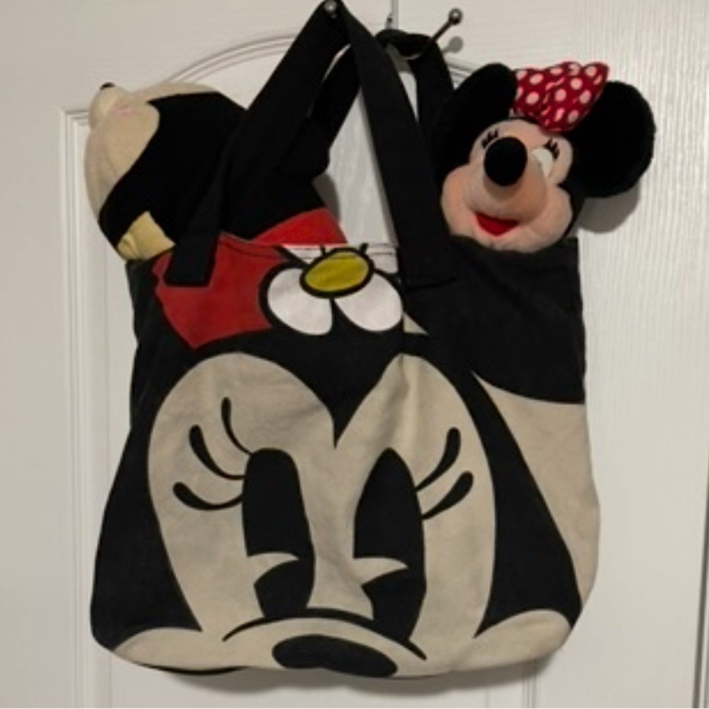 Disney Minnie Mouse Tote Bag Black Red Bundle